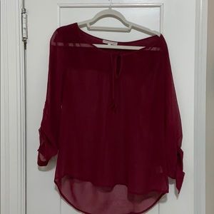 Sheer maroon blouse